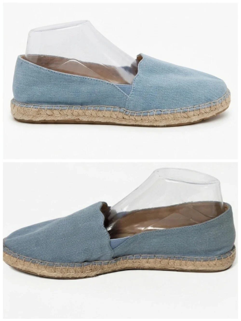 Talbots Sky Blue Denim Espadrille Loafers Flats Women's Size 9.5 NWOT
